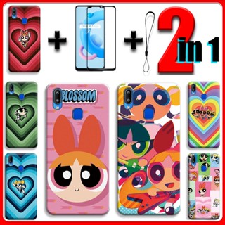 เคส 2 IN 1 สําหรับ VIVO Y91 Y95 พร้อมกระจกนิรภัยกันรอยหน้าจอเซรามิค Powerpuff Girls