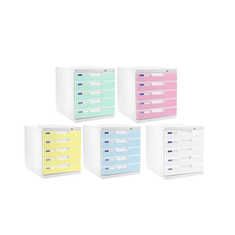 ORCA ตู้เอกสาร LFB-5 Pastel ล็อคได้ โครงขาว ลิ้นชักสีพาสเทล ตู้ใส่เอกสาร 5 ชั้น ลิ้นชักจัดเอกสารล็อค