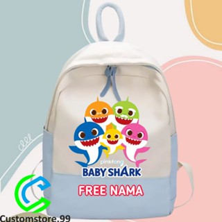 ใหม่ BABY SHARK กระเป๋าเป้สะพายหลัง สําหรับเด็ก ฟรีชื่อ