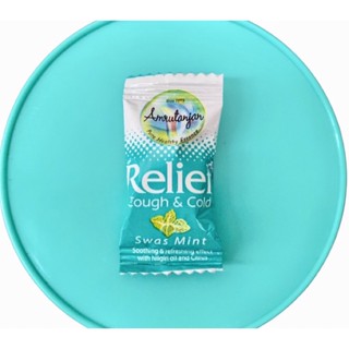 relief ลูกอม Amrutanjan Swas Mint หวัดลงคอ เมารถ