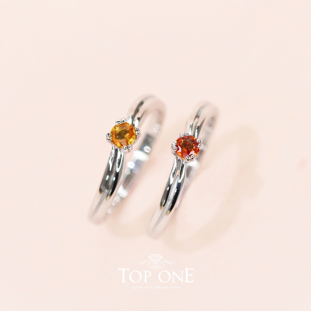 Top1jewelry แหวนพลอยแท้ บุษราคัม ไพลิน เขียวส่อง มรกต มาลายากาเนต เงินแท้