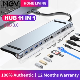 Fabite 11-IN-1 อะแดปเตอร์ฮับ USB-c หลายพอร์ต พร้อม HDMI.VGA.Ethernet,Audio.Thunderbolt 3 Dock สําหรับ MacBook HP DELL Lenovo เป็นต้น