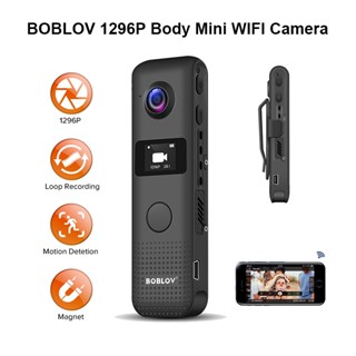 Boblov C18 กล้องแอคทีฟ 1296P ขนาดเล็ก รองรับการเชื่อมต่อ WIFI