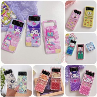 3 In 1 เคสโทรศัพท์มือถือ PC แข็ง พลาสติกใส กันกระแทก ลายการ์ตูนน่ารัก สําหรับ Samsung Galaxy Z Flip 4 Z Flip 3 Z Flip 4 Z Flip 4 Z Flip 3