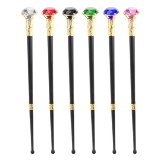 Walking Sticks Diamond Crystal Handle 36 Inches Elegant Aluminum Alloy Vintage Fashion Decorative Cane for Costume Acces