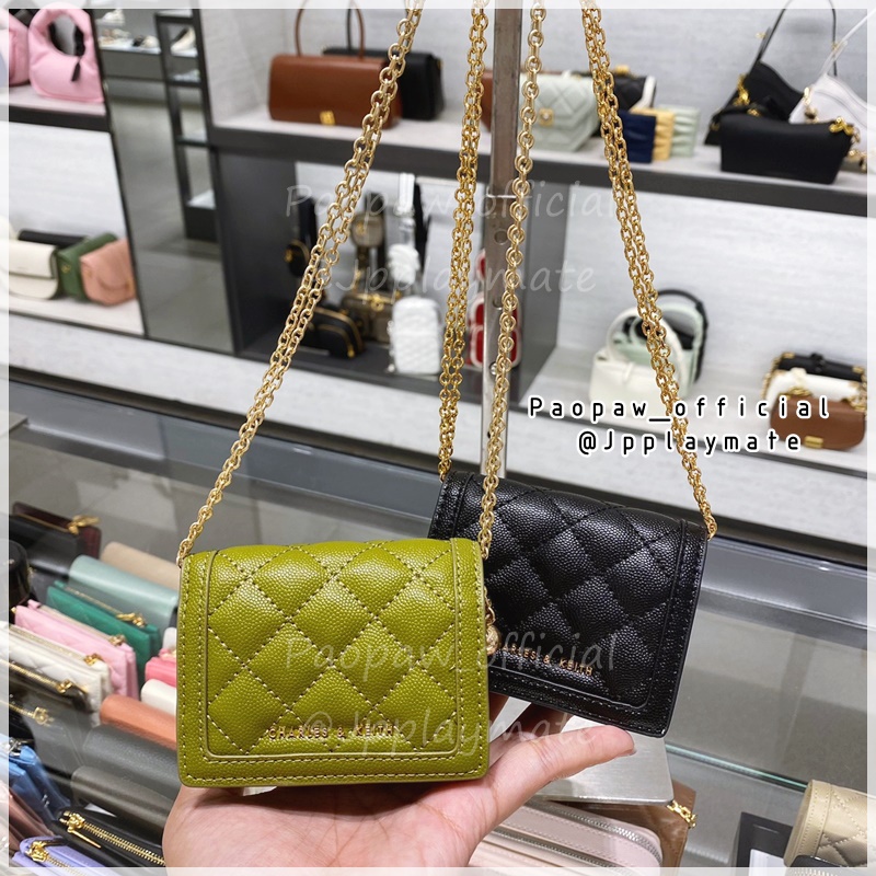 Charles Keith กระเป๋าสตางค์ รุ่นฮิตในติ๊กต๊อก Micaela Quilted Card ...