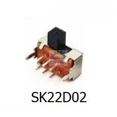 สวิทช์ เลื่อน Slide switch Toggle switch 6 ขา ขนาด 6x10.4mm #สวิทช์เลื่อน(6ขา,SK22D02) (1 ตัว)