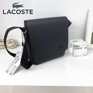 กระเป๋า crossbody คลาสสิกของผู้ชายคลาสสิก *Lacoste_กระเป๋าธุรกิจผู้ชายความจุขนาดใหญ่