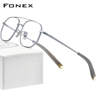 Fonex ใหม่ แว่นตาแฟชั่น กรอบไทเทเนียมบริสุทธิ์ ทรงสี่เหลี่ยม สไตล์วินเทจย้อนยุค สําหรับผู้ชาย 2022 BTW07518