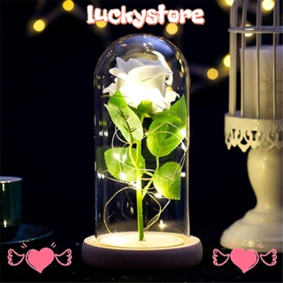 LUCKY Rose With Light Colorful Romantic Lantern Wooden Beautiful Flower Lighting Night Light