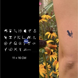 【Mars Tattoo】ใหม่ สติกเกอร์รอยสักชั่วคราว ลายตัวอักษร ติดทนนาน 2 สัปดาห์ D114