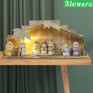 [Kloware] Nativity Figurines Set Religious Sculptures Ornament for Desktop Church