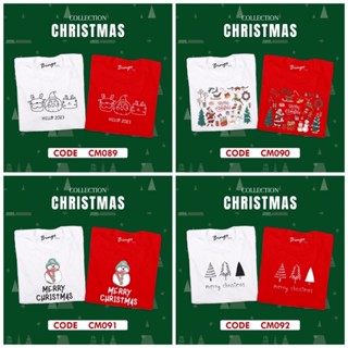 เสื้อยืดคริสต์มาส รหัส(CM) เสื้อลายซานต้าคอรส เสื้อยืดสีแดง Christmas