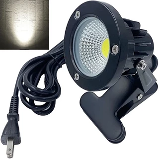 คลิปไฟสปอตไลท์ LED COB 10W IP65 กันน้ํา ปรับได้ พร้อมคลิปหนีบ และปลั๊ก US สีขาวอบอุ่น สําหรับร้านกาแฟ 1 ชิ้น