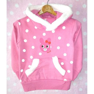 TLG-266 เสื้อแขนยาวเด็กผู้หญิง sweater มีหมวกลายกระต่าย tlg-Size-90