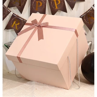 กล่องของขวัญ กล่องของขวัญใบใหญ่ กล่องเซอร์ไพรส์ให้ของขวัญวันเกิดวันครบรอบปีใหม่ ไม่พับขึ้นรูป สินค้าพร้อมส่ง