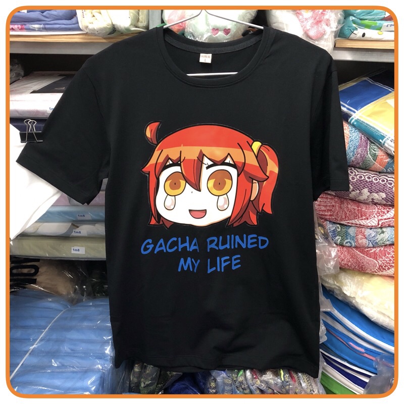 [BLACK SHIRT] gacha ruin my life shirt - ผ้าคอตตอนหลากสี