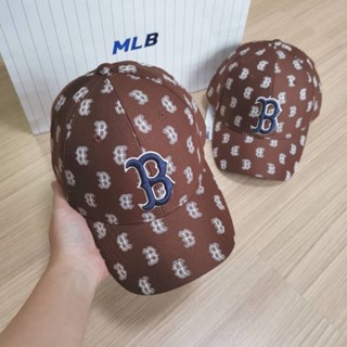 พร้อมส่ง MLB Monogram Classic Ball Cap หมวกสีน้ำตาล logo B Boston 🤎🤎