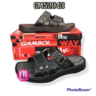 Gambol รองเท้าแตะหนังผู้ชาย Gambol 52043 เบอร์ 40-44 สวมนุ่มสบายเท้า