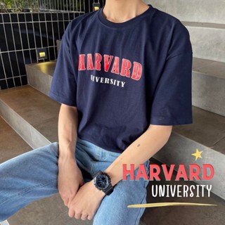 【ใหม่】ABOUT BOY เสื้อยืดผู้ชาย oversize สกรีน สไตล์เกาหลี HARVARD