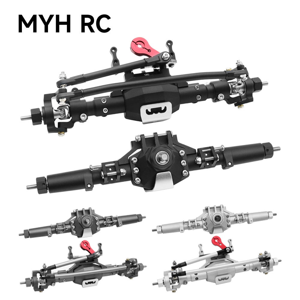 Myhrc เพลาด้านหน้า และด้านหลัง โลหะ อลูมิเนียมอัลลอย รูปเพชร สําหรับรถไต่หินบังคับ 1/10 Axial SCX10 II 90046 90047 D110 RC4WD