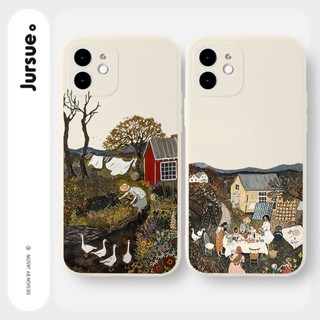 JURSUE เคสไอโฟน เคสซิลิโคนนุ่มกันกระแทกน่ารักตลก เคสโทรศัพท์ Compatible for iPhone 14 13 12 11 Pro Max SE 2020 X XR XS 8 7 6 6S Plus พลัส Y2675