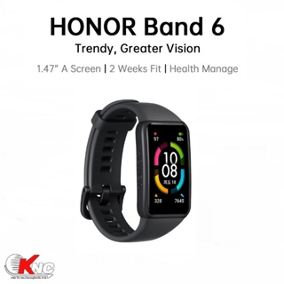 HONOR Band6  (สีดำ)ขนาดหน้าจอใหญ่ขอบบาง 1.47" AMOLED กันน้ำได้ 50 เมตร ใช้งานแบตเตอรี่ยาวนาน 14 วัน เครื่องศูนย์แท้