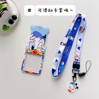 ใหม่ Disney Mickey Winnie Multifunctional Halter ถือบัตร Long Rope ป้ายชื่อผู้ถือ ID ผู้ถือบัตรที่สะดวก ประจำตัวประชาชน บัตรธนาคาร รถบัส ควบคุมการเข้าถึง ผู้ถือนักเรียน ทำงาน