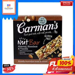 Carmans Almond Hazelnut &amp; Vanilla Nut Bars 175gCarmans Barres aux amandes, aux noisettes et à la vanille 175g