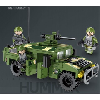 Moc WW2 Hummer H1 โมเดลรถยนต์ ยานพาหนะ 400 ชิ้น DIY