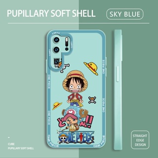 สําหรับ Huawei P30 Pro Mate 20 Pro Y9S Y9 Prime 2019 อะนิเมะน่ารัก (วันพีช) ลูฟี่ ออกแบบ เคสโทรศัพท์ กล้องเต็มรูปแบบ ซิลิโคนนุ่ม TPU เคสกันกระแทก