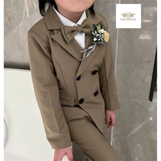 Boy Suit ชุดสูท เด็ก Korean Style ชุดเซท 3 ชิ้น เสื้อนอกมีซับใน+กางเกงเอวยางยืด+หูกระต่าย ขนาด 90 ถึง 140 หรือ 7, 9, ...