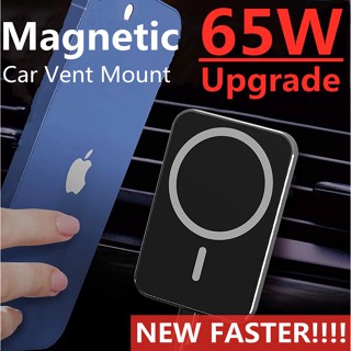 Qsjzhy ที่ชาร์จโทรศัพท์มือถือ แบบแม่เหล็กไร้สาย 65W QI สําหรับ Macsafe IPhone 14 13 12 Pro Max Mini Air Vent Car Phone Holder Stand Fast Car Charging-XH