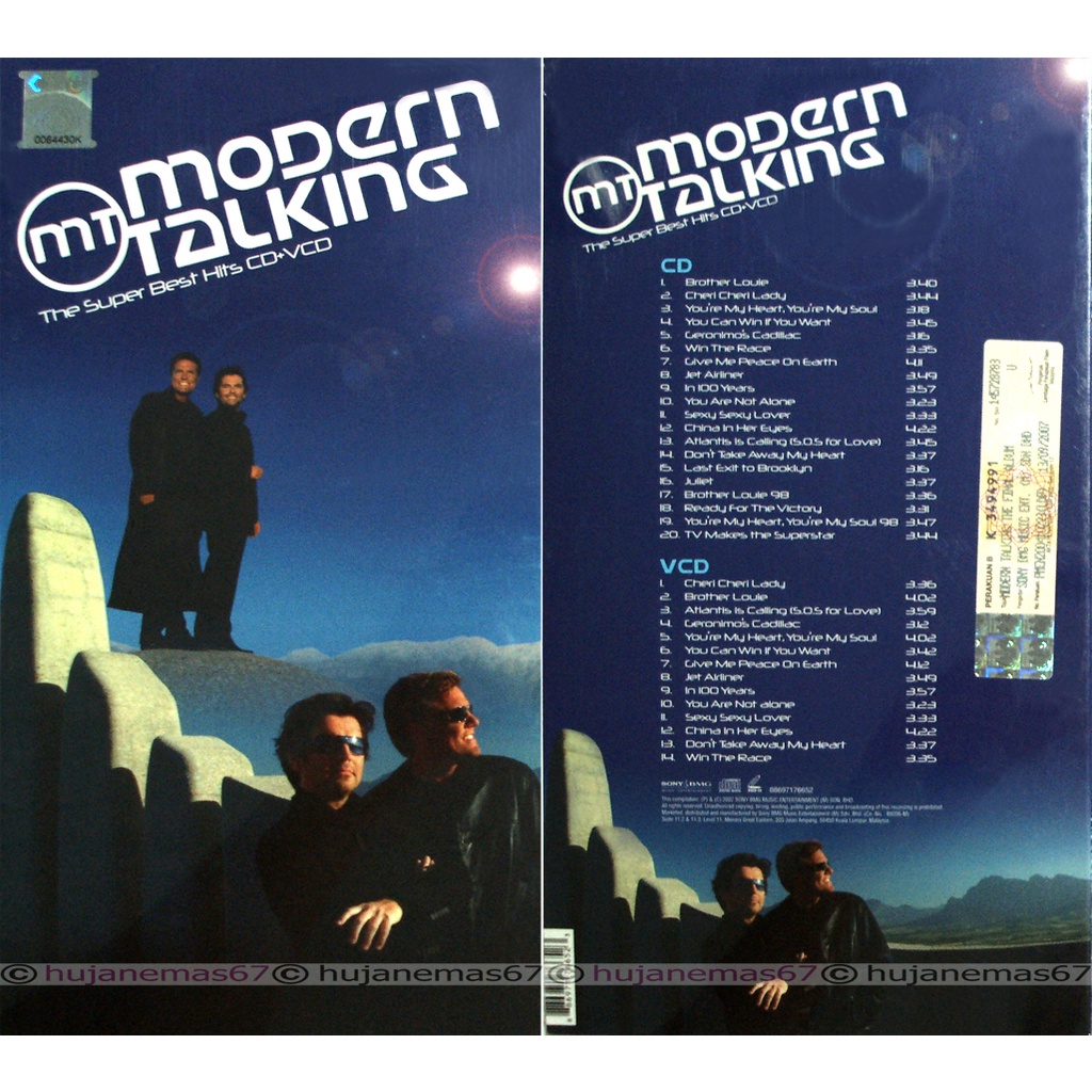 MODERN TALKING - The Super Hits 2007 SONY BMG MUSIC DELUXE TALL DIGIPAK CD + VCD SET SEALED