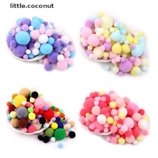 [little.coconut] ลูกบอลปอมปอม ผ้ากํามะหยี่ขนนิ่ม แฮนด์เมด หลากสีสัน DIY สําหรับเด็ก 135 ชิ้น ต่อล็อต
