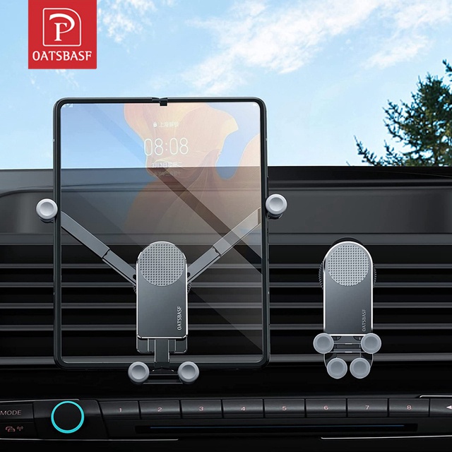 OATSBASF ที่วางโทรศัพท์ในรถยนต์ แบบโลหะ พับได้ สําหรับ Samsung Galaxy Z Fold 5 / Z Fold 4 Fold 3 Z F