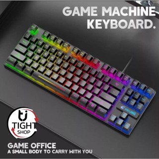 คีย์บอร์ดเกมมิ่ง XUNFOX K80 แป้นพิมพ์เครื่องกลโลหะ Gaming keyboard เรืองแสง ของแท้ BY Tight.shop