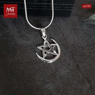 MT จี้เงินแท้  ดาว &amp; จันทร์ครึ่งเสี้ยว งานรมดำ Solid 925 Sterling Silver Star &amp; Moon Pendant (sp339) MT Jewelry มณีธารา