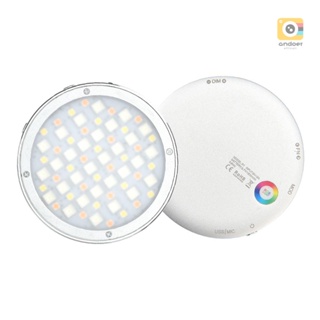 R1 ไฟวิดีโอ LED RGB ทรงกลม ขนาดเล็ก 2500K-8500K CRI 98 สําหรับบันทึกวิดีโอ ไมโครไฟล์ม ไลฟ์สตรีม ถ่ายทอดสด ถ่ายภาพบุคคล ถ่ายทอดสด