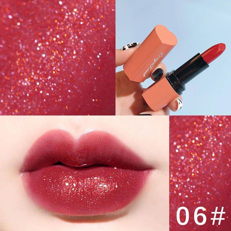 ลิปสติก เนื้อกลิตเตอร์ มุก ให้ความชุ่มชื้น ติดทนนาน 5 สี