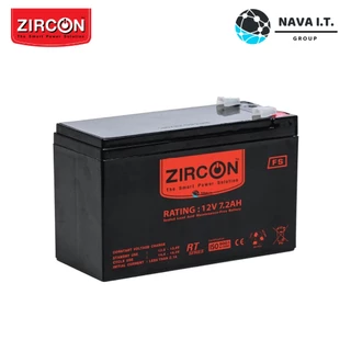 (มีส่งด่วน) ZIRCON BATTERY UPS 12V/7.2 AH แบตเตอรี่แห้ง แบบปิดผนึก ไม่ต้องเติมน้ำกลั่น ประกัน 1 ปี