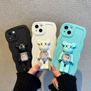 เคสยางนิ่ม ผิวด้าน ขอบคลื่น พร้อมขาตั้ง หมุนได้ 360 องศา สําหรับ iPhone 11 Pro Max X XS XR 8 7 6 6s Plus