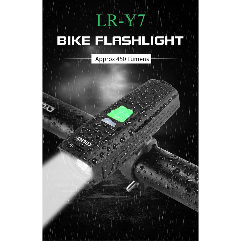 Giyo Y7 T6 LED ไฟหน้าจักรยาน 450Lm โคมไฟจักรยาน ที่มีประสิทธิภาพ ไฟหน้าจักรยาน