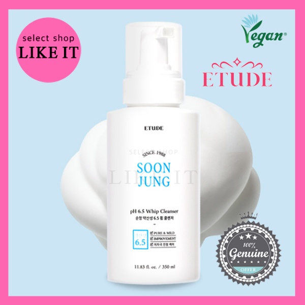 [Etude] Soon Jung pH 6.5 Whip Cleanser 150ml  | Shipping from Korea | Free Gift