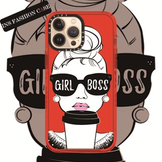 Casetify X Girl Boss เคสโทรศัพท์มือถือนิ่ม แบบใส กันกระแทก สีแดง สําหรับ iPhone 14 13 12 11 Pro MAX IX XS MAX XR 6 6s 7 8 Plus