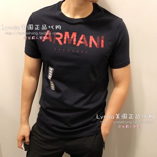 Armani เสื้อยืดแขนสั้น พิมพ์ลาย ซับเหงื่อ ใส่สบาย สําหรับผู้ชาย