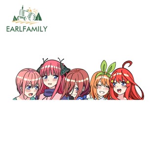 Earlfamily สติกเกอร์กันแดด ลาย The Quintessential Quintuplets Nakano ขนาด 13 ซม. แบบเรียบง่าย สําหรับติดตกแต่งรถยนต์