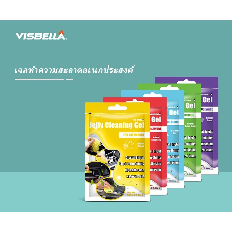 🇺🇸เจลทำความสะอาดแบบกระปุก 160g. มาตรฐานUSA รับประกันไม่เหลว มีกลิ่นหอม เจลดูดฝุ่น สไลม์ดูดฝุ่นVisbellaของแท้100%