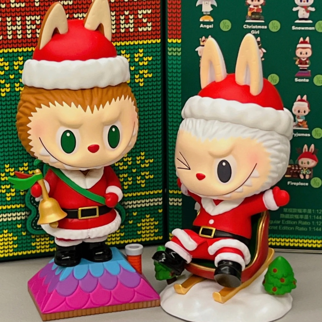 【ของแท้】ตุ๊กตาฟิกเกอร์ Popmart the Monsters Labubu Let's Christmas Series ของเล่นสําหรับเด็ก
