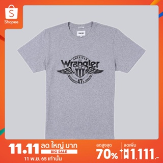 WRANGLER เสื้อยืดแขนสั้นผู้ชาย (REGULAR) รุ่น WR S171R208 GREY เสื้อยืด เสื้อยืดแขนสั้น เสื้อผ้าผู้ชาย